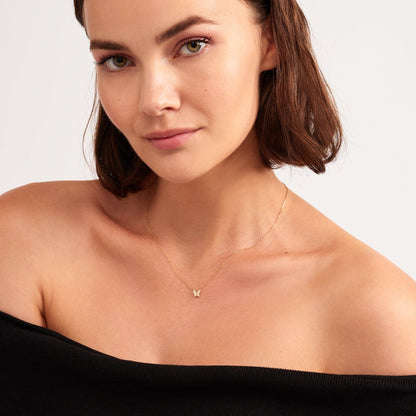 Diamant Schmetterling Anhänger Halskette