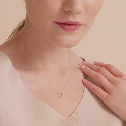 Diamant Kreis Anhänger Halskette