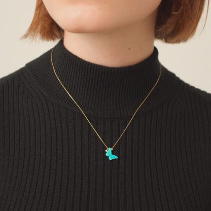 Diamant-Opal-Schmetterling-Halskette