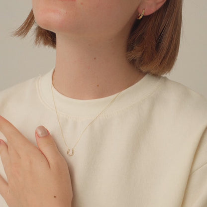 Diamant Hufeisen Anhänger Halskette