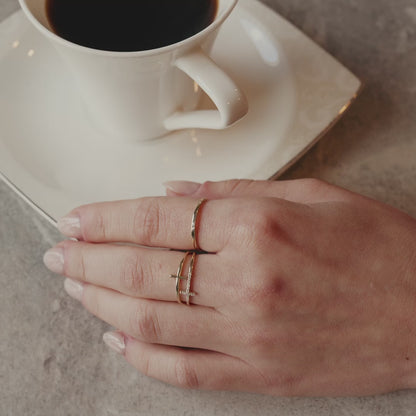 Diamond Slim Signet Ring in 585 Solid Gold