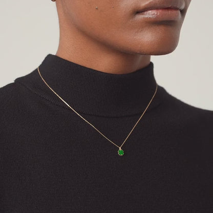 Grüner Klee Halskette