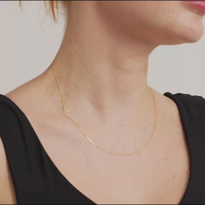 Collier clé de vie en or massif 585