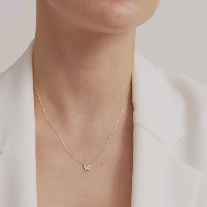 Diamant Schmetterling Anhänger Halskette